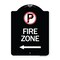 Signmission No Parking Symbol and Left Arrow Heavy-Gauge Aluminum Architectural Sign, 24" x 18", BW-1824-24655 A-DES-BW-1824-24655 - alternate 1